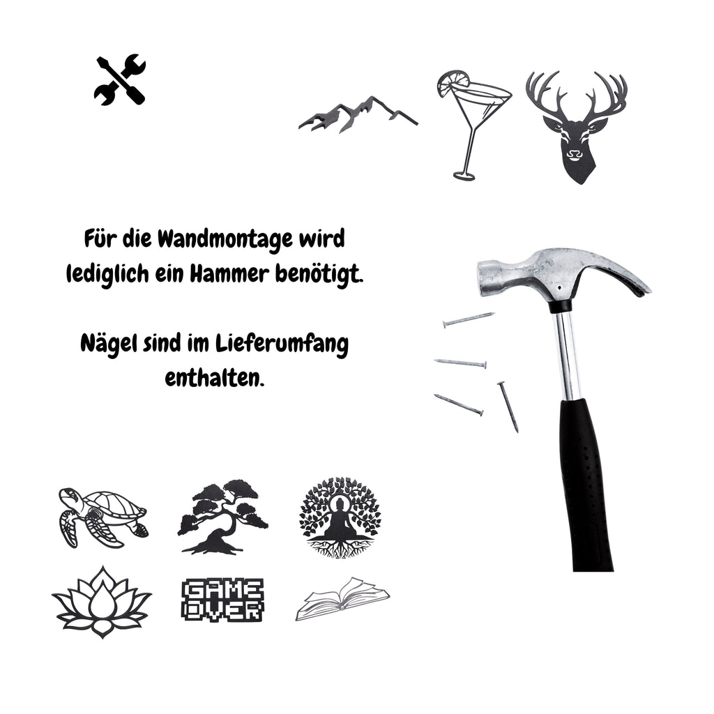 3D-gedruckte Wanddeko – Silhouette 9 Motive | Schichtwerke3D